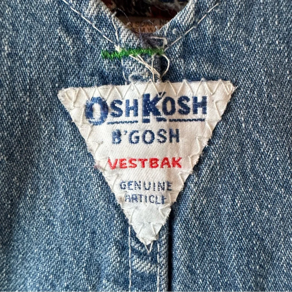 Vintage Osh Kosh B’Gosh Baby Red Navy‎ Plaid Flannel Denim Overalls 12 months